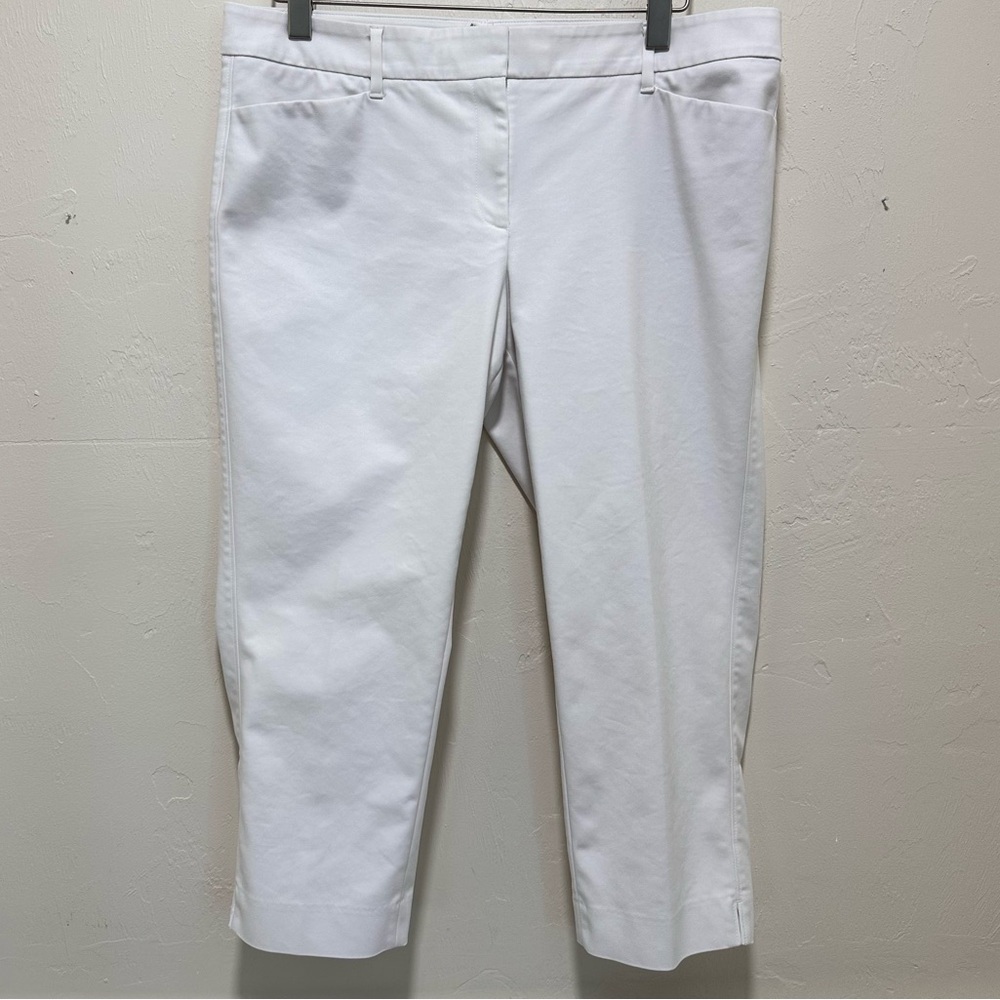 White House Black Market Perfect Form Straight Crop White Pants Size 14​​​​